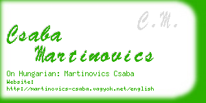 csaba martinovics business card